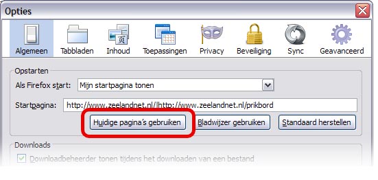 Firefox screenshot opties venster