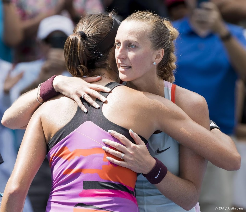 Kvitova overleeft wedstrijdpunten en verslaat Muguruza op US Open