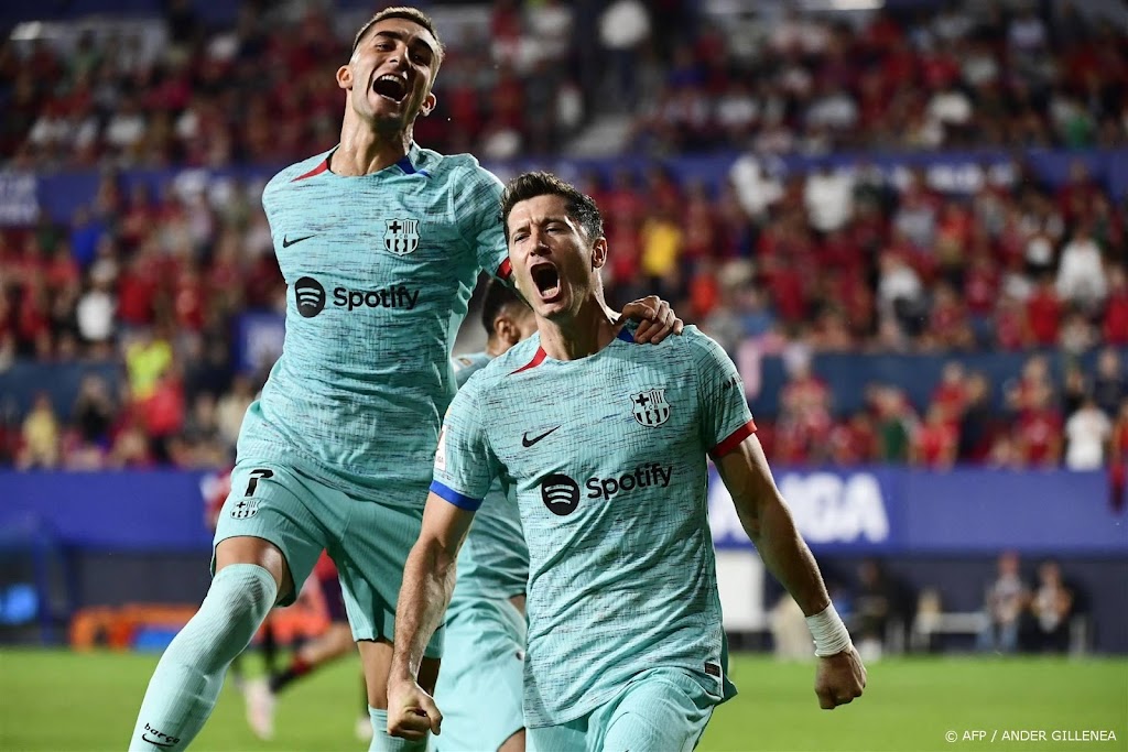 Lewandowski bezorgt Barcelona op valreep de zege
