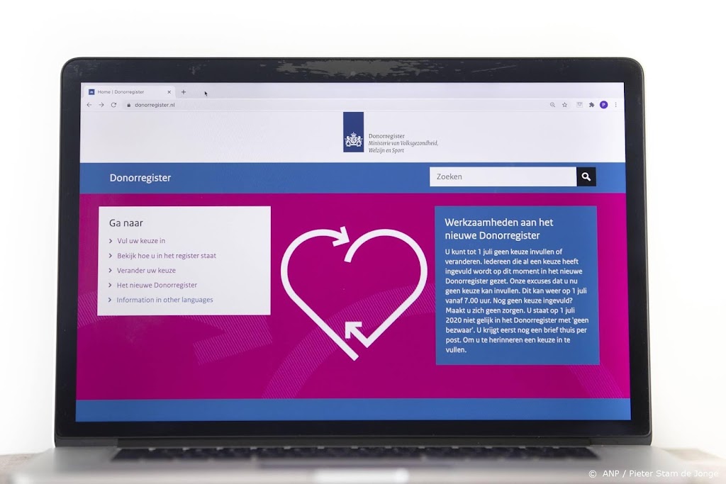 Bijna 5 miljoen Nederlanders geven toestemming voor orgaandonatie