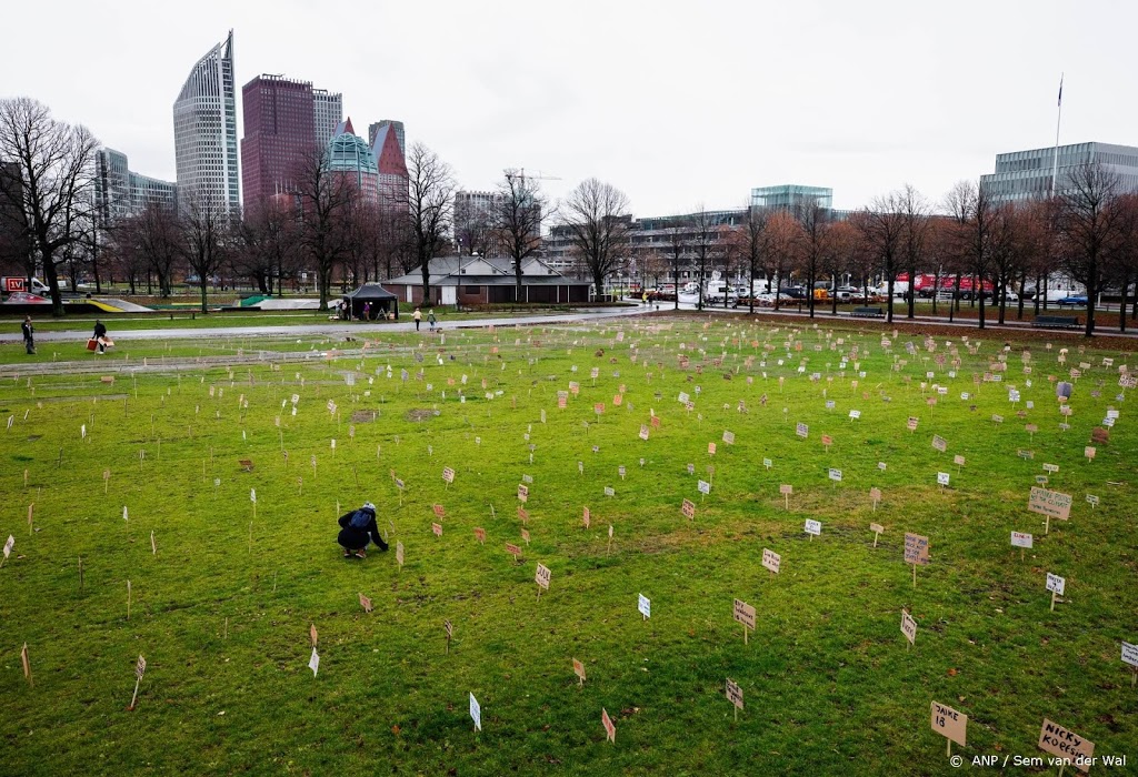 Youth For Climate demonstreert met 1500 bordjes op het Malieveld