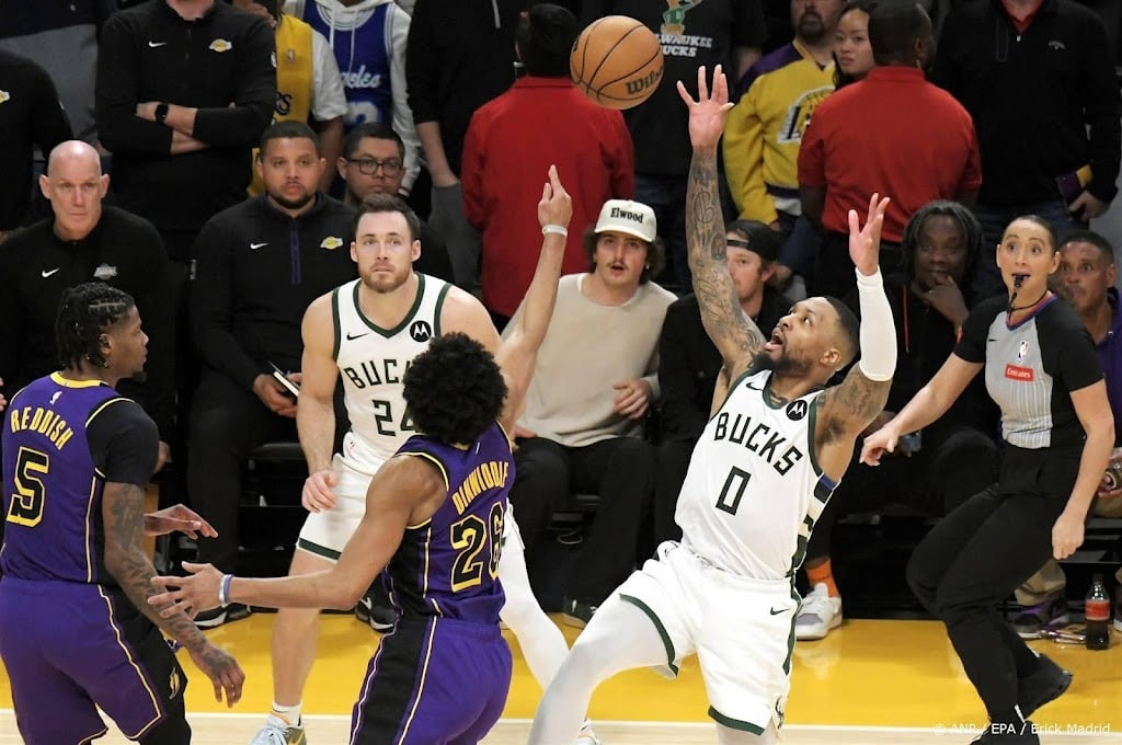 Driepunters Lillard net niet genoeg voor zege op Lakers in NBA