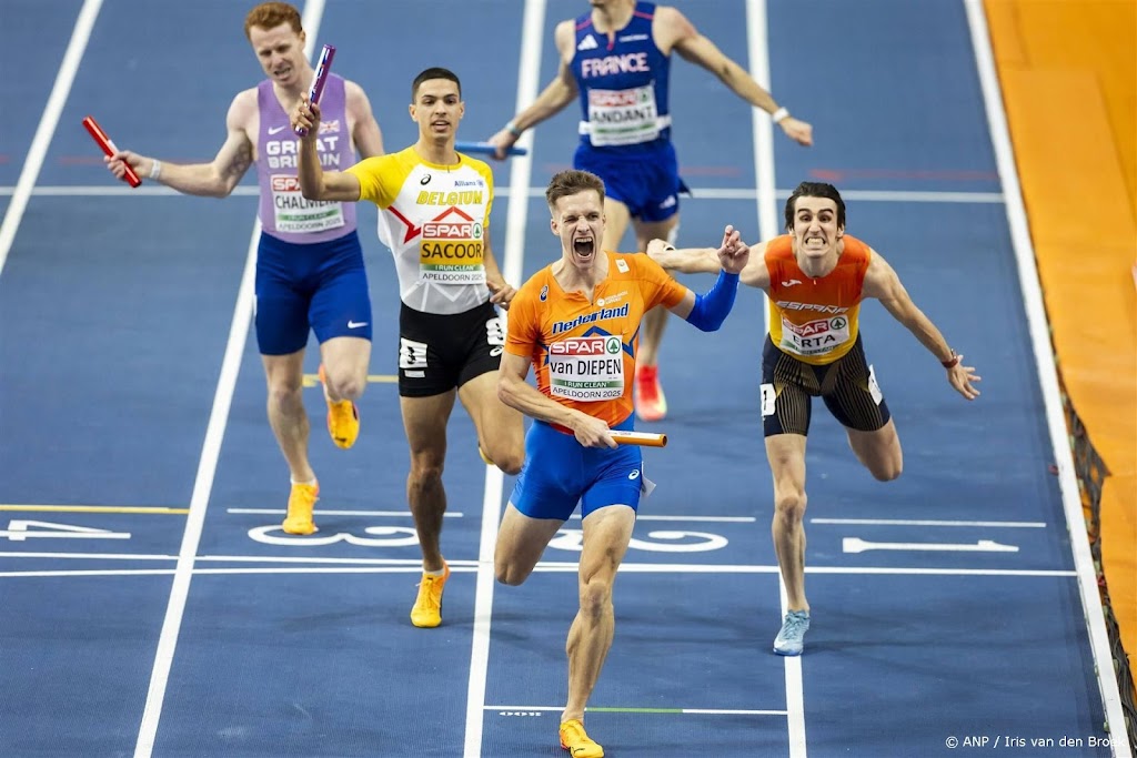 Mannen estafette 4x400 meter verrassen met goud op EK indoor