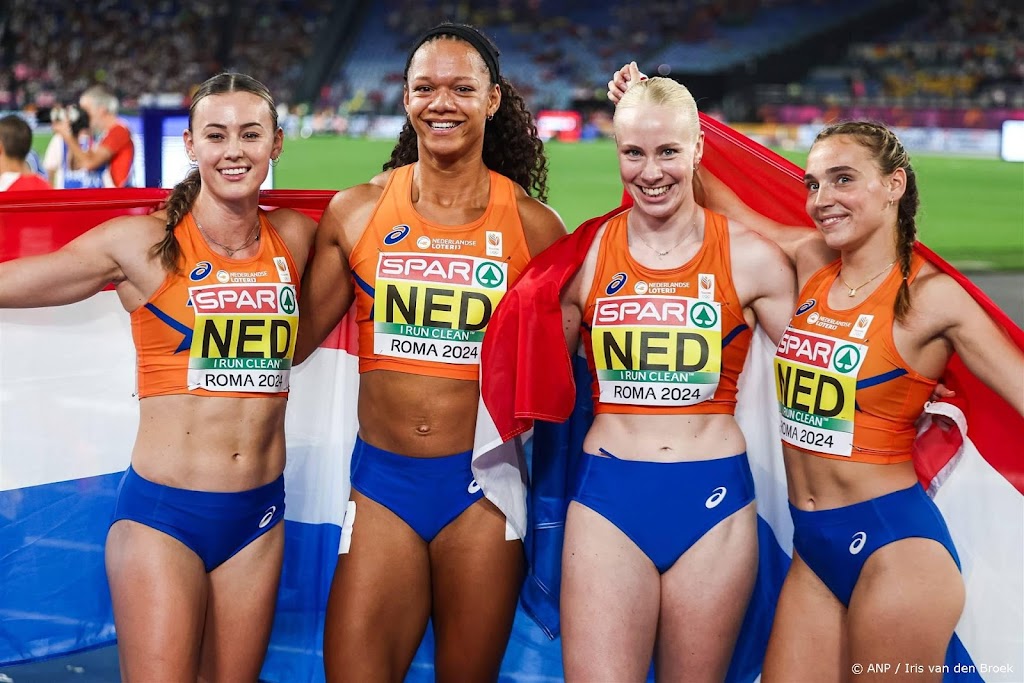 Sprintploeg vrouwen verrast met Europees brons op 4x100 meter
