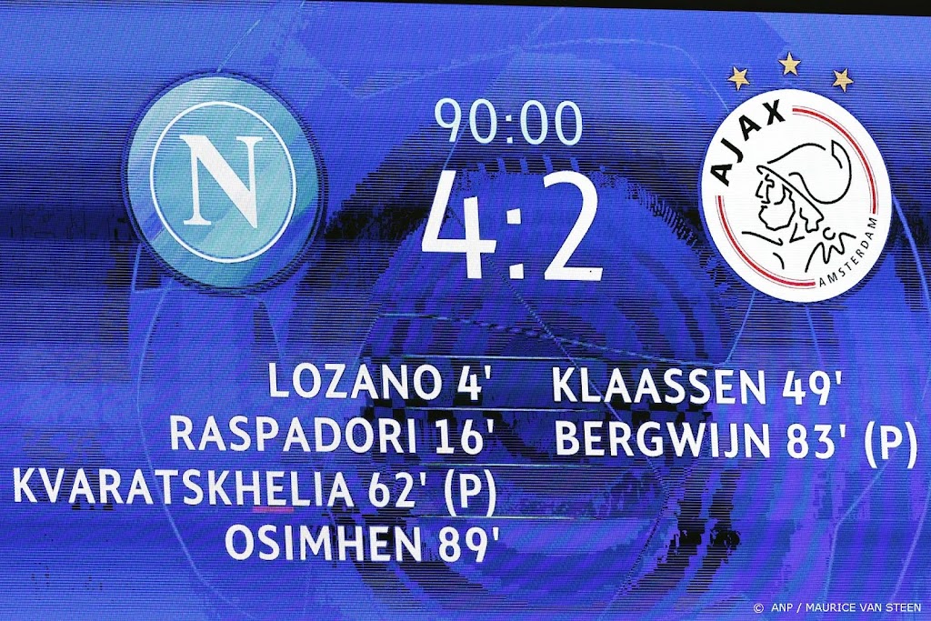 Ajax moet ook in Napels buigen voor oppermachtig Napoli