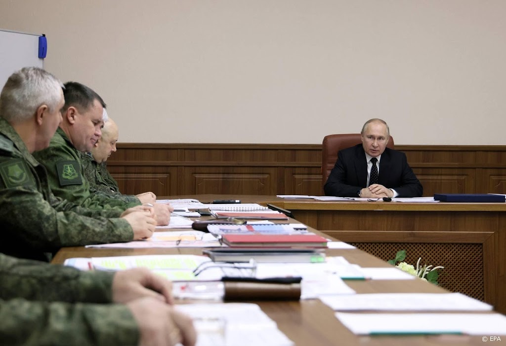Poetin bespreekt strategie oorlog in Oekraïne met militaire top