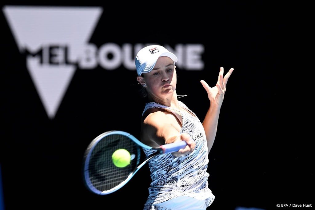Barty opnieuw binnen een uur verder op Australian Open