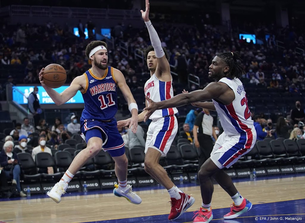 Basketballer Thompson leidt Golden State Warriors langs Pistons