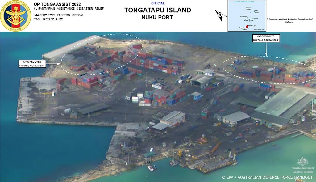 Eerste hulpvluchten vertrokken naar Tonga