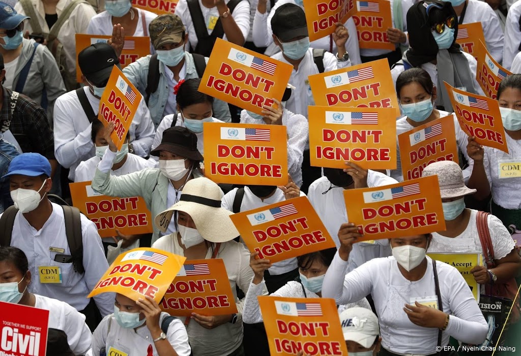 Bedrijven Myanmar dicht uit protest tegen staatsgreep
