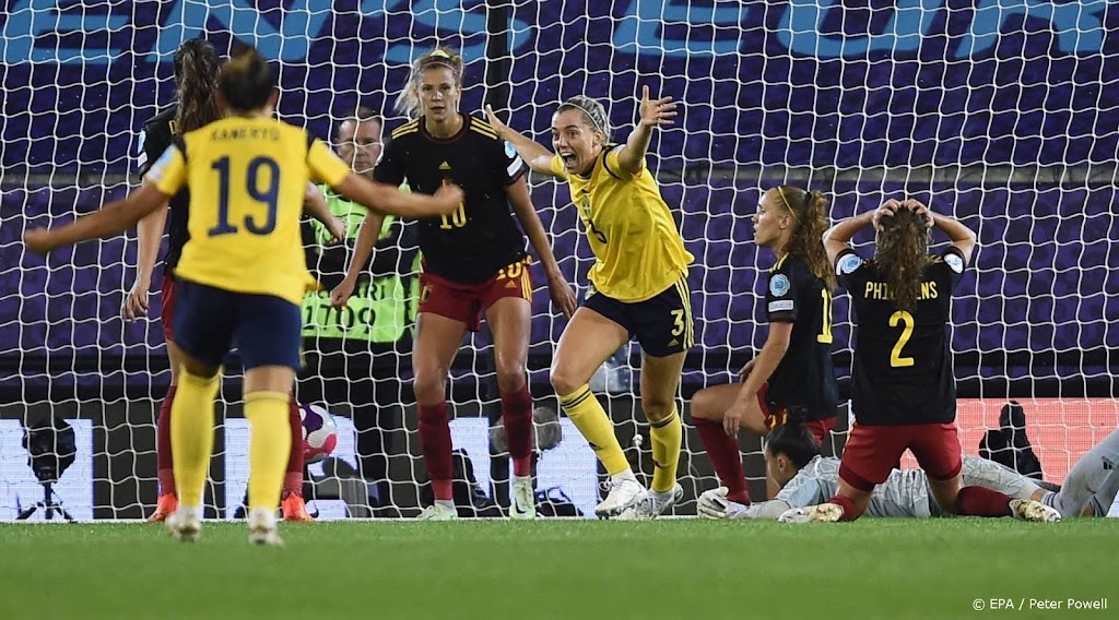 Voetbalsters Zweden naar halve finale na benauwde zege op België