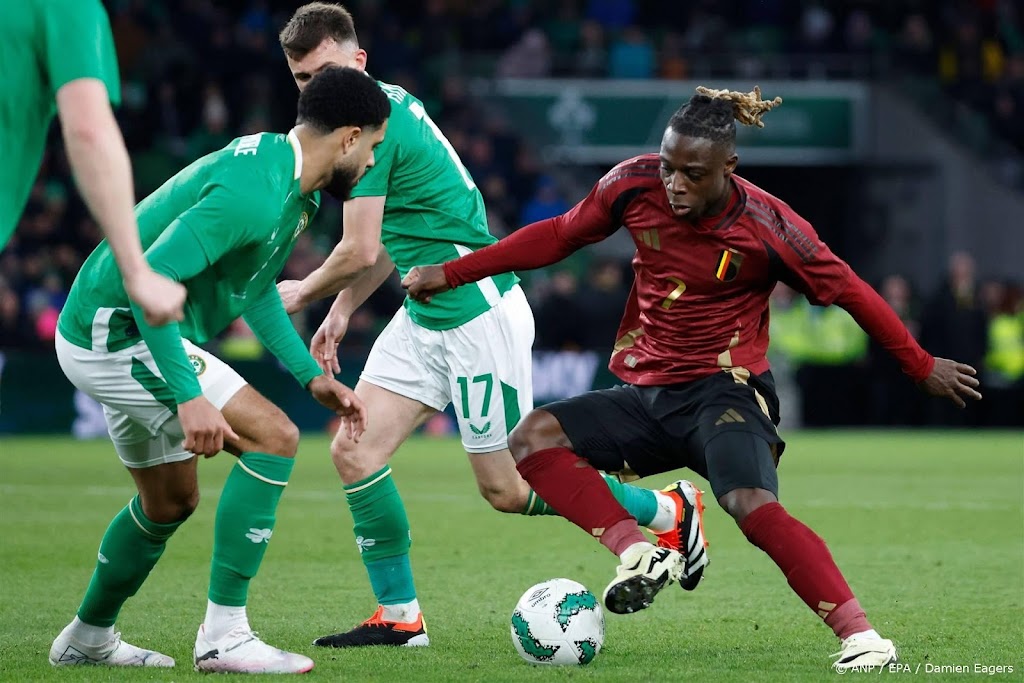 Belgisch elftal kan in oefenwedstrijd niet winnen van Ieren