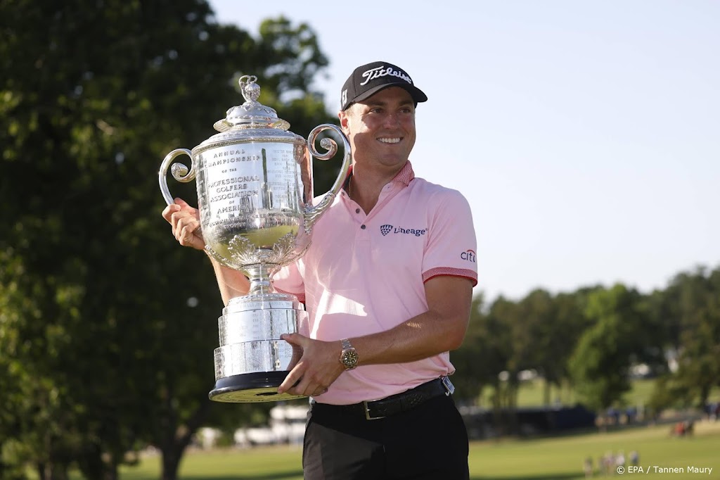Golfer Thomas wint PGA Championship na historische comeback