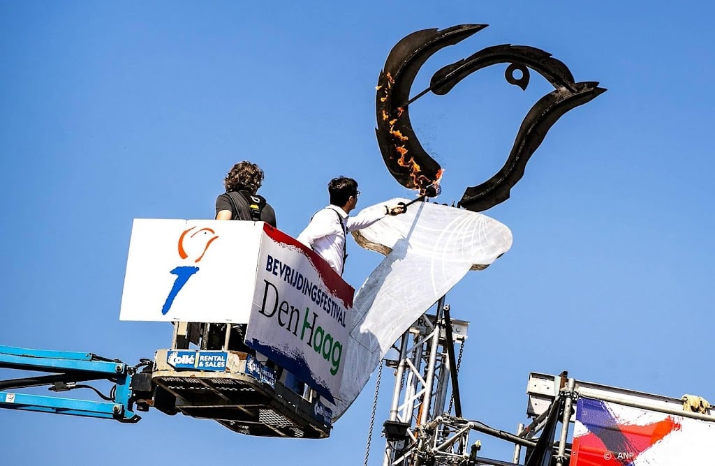 Aansteken Bevrijdingsvuur Wageningen live op tv te zien