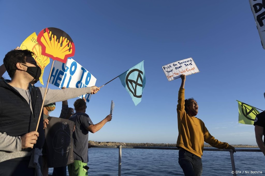 Betoging tegen exploratieboringen Shell in Zuid-Afrika