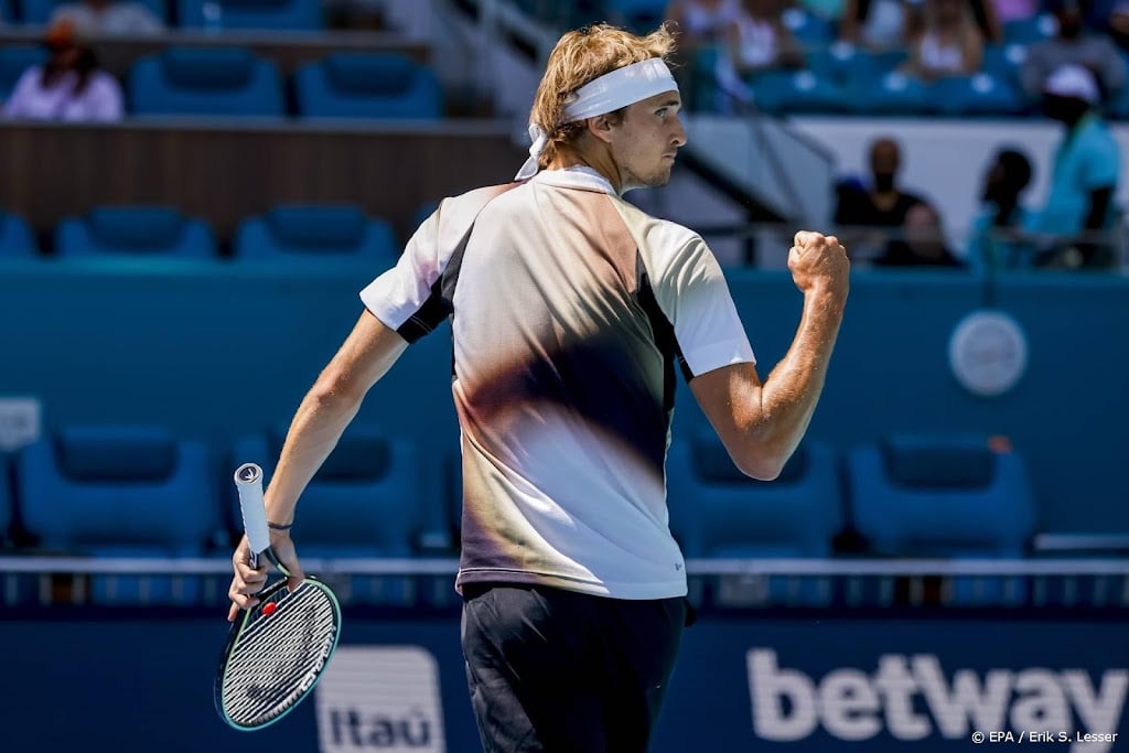Zverev in kwartfinale tennistoernooi Miami