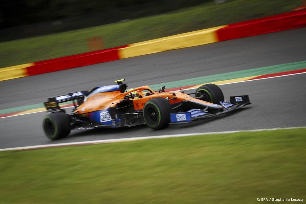 Norris voor straf vijf posities naar achteren bij start in Spa