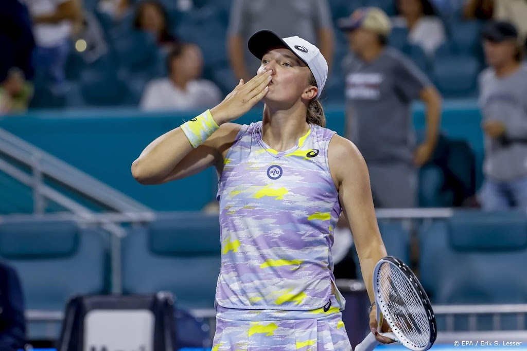 Tennisster Swiatek blijft winnen in Miami, Ruud verrast Zverev