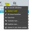 In de webmail kun je de spam mailtjes downloaden.