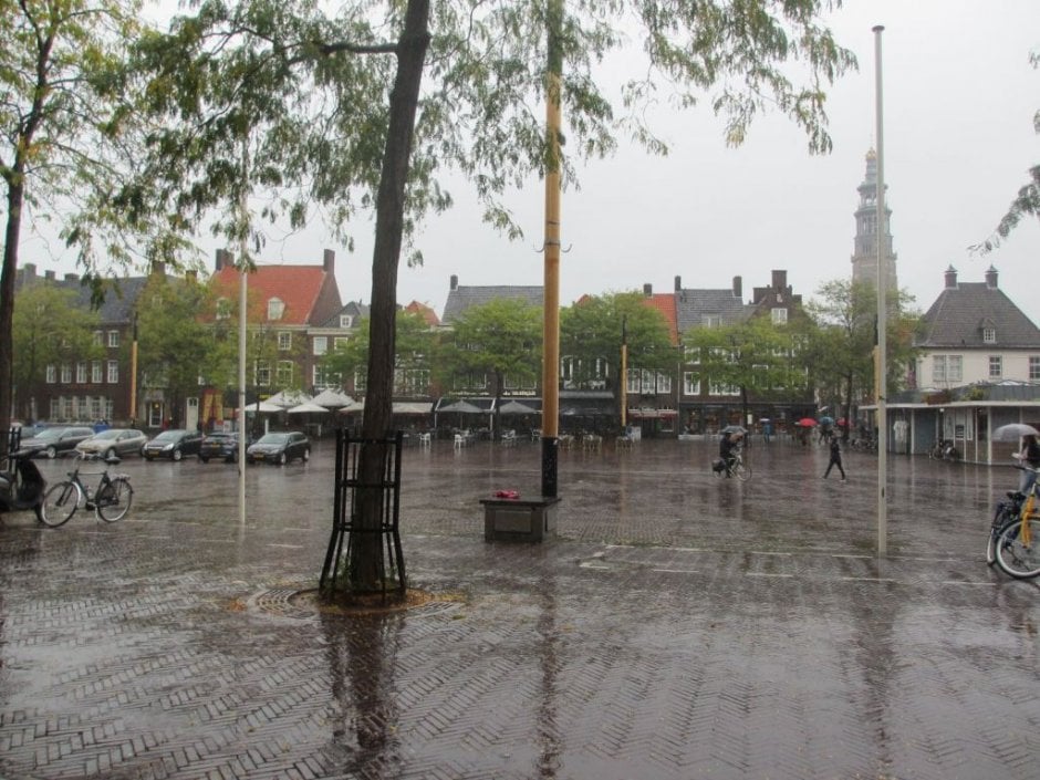 Middelburg in de regen. Foto