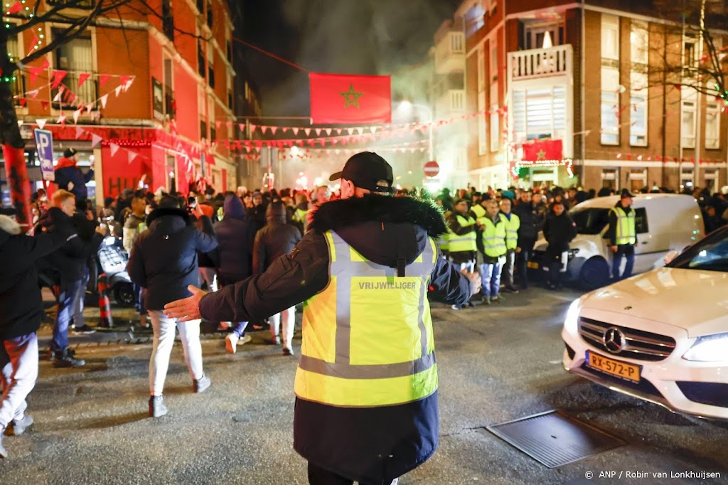 Marokko-supporters feesten in Den Haag, Amsterdam en Rotterdam