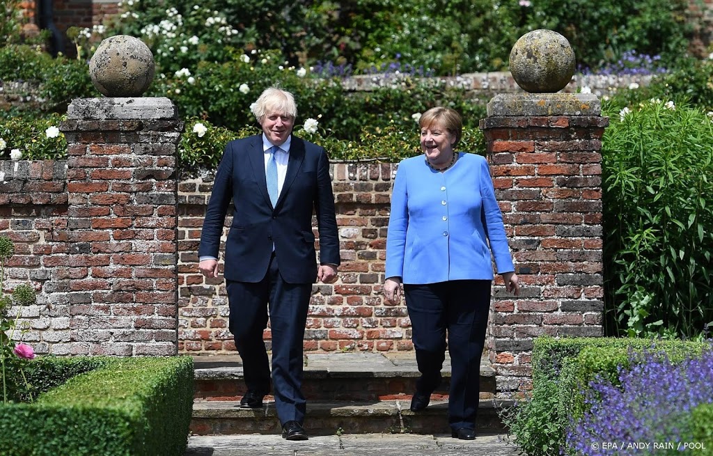 Bondskanselier Merkel ontmoet Britse premier Johnson