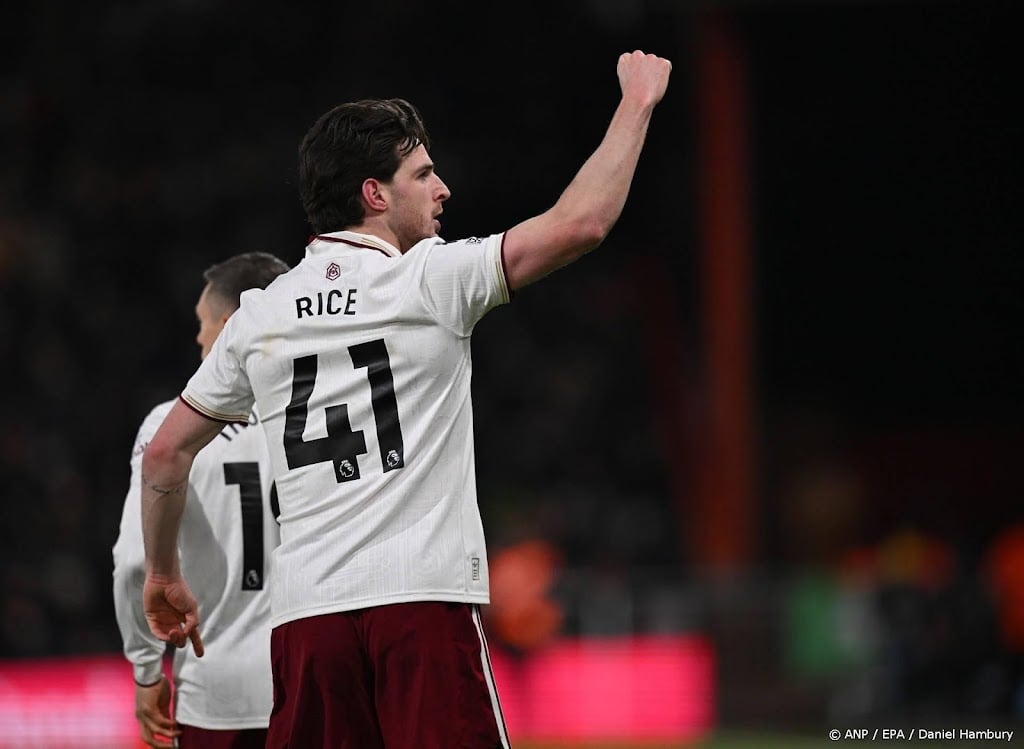 Rice met twee doelpunten belangrijk voor Arsenal in Bournemouth