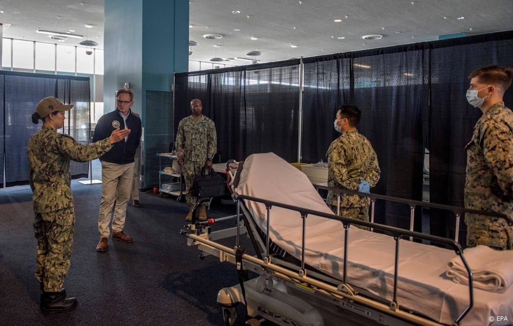 'Militair hospitaalschip bij New York vrijwel leeg'
