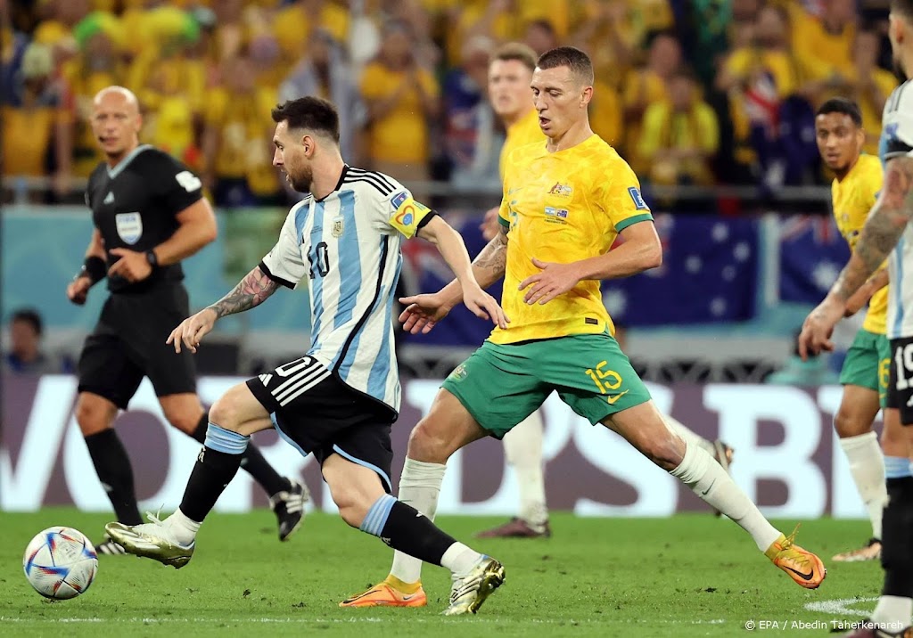 Argentinië klopt Australië nipt en is tegenstander Oranje op WK