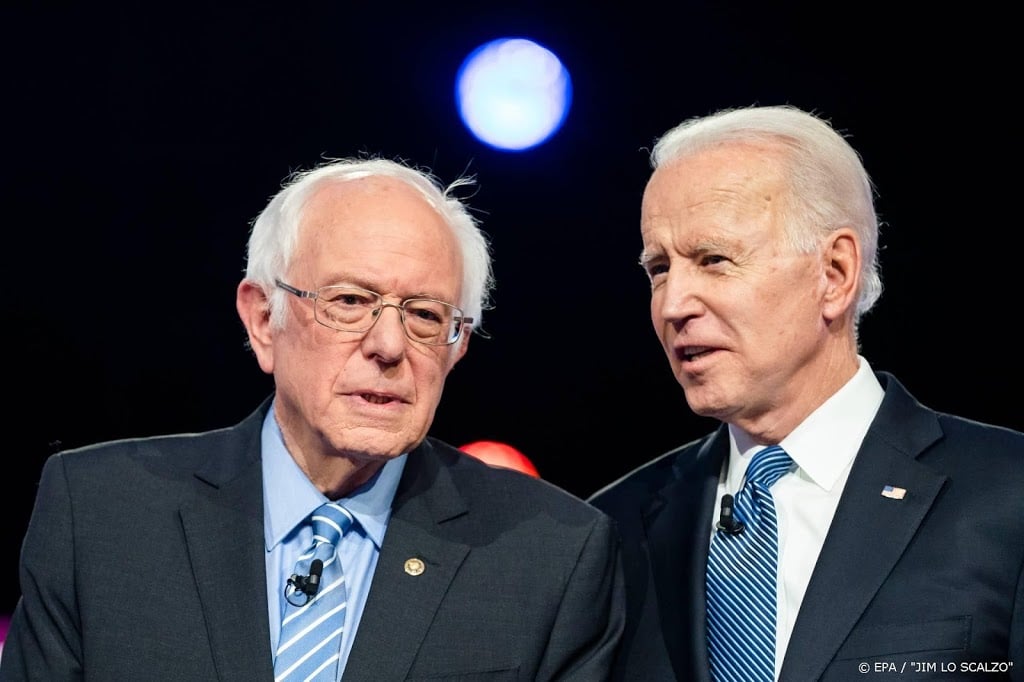 Biden blijft Sanders vooralsnog nipt voor