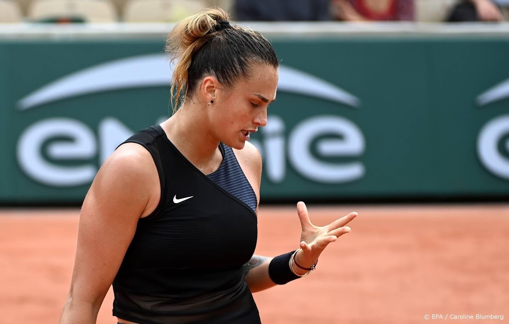Roland Garros raakt na Barty en Osaka ook Sabalenka kwijt