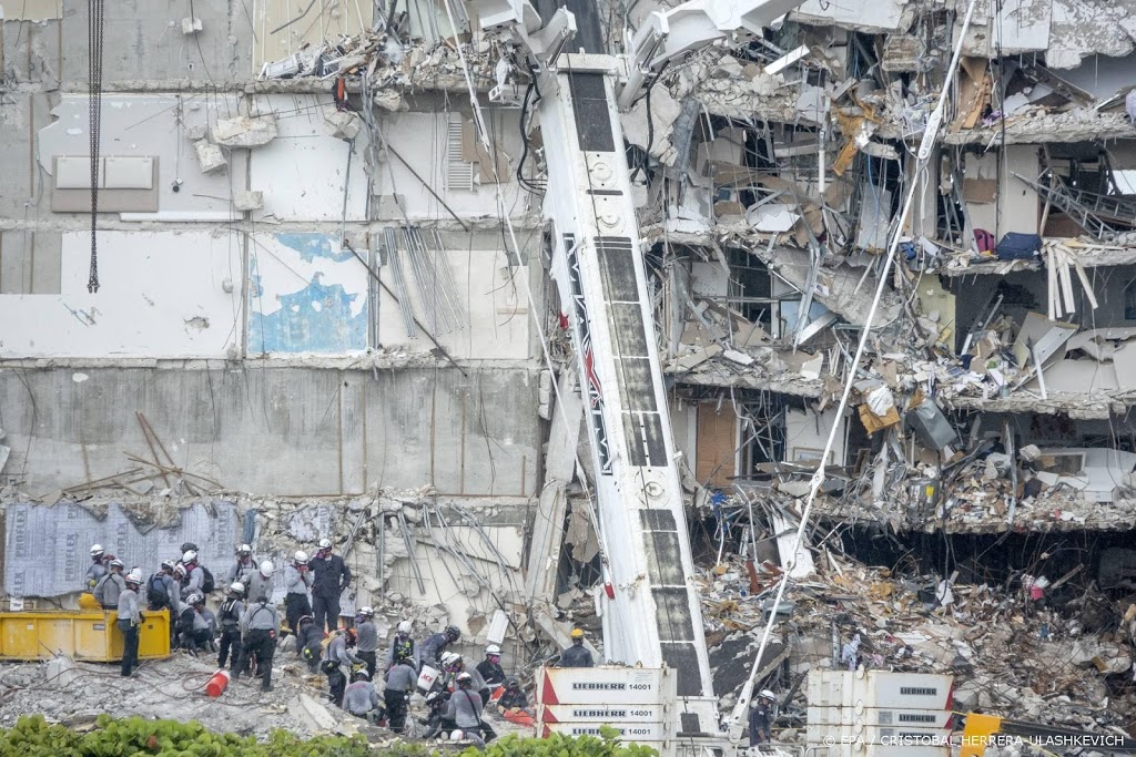 Zoektocht in Miami gestaakt om sloop van restant flatgebouw