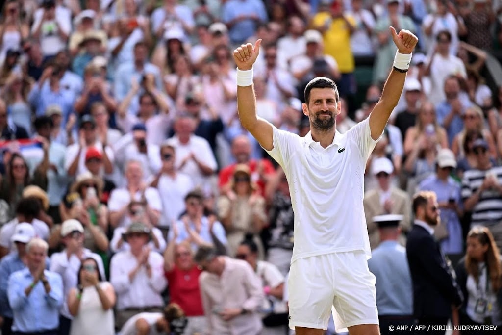 Tennisser Djokovic eerste kwartfinalist op Wimbledon