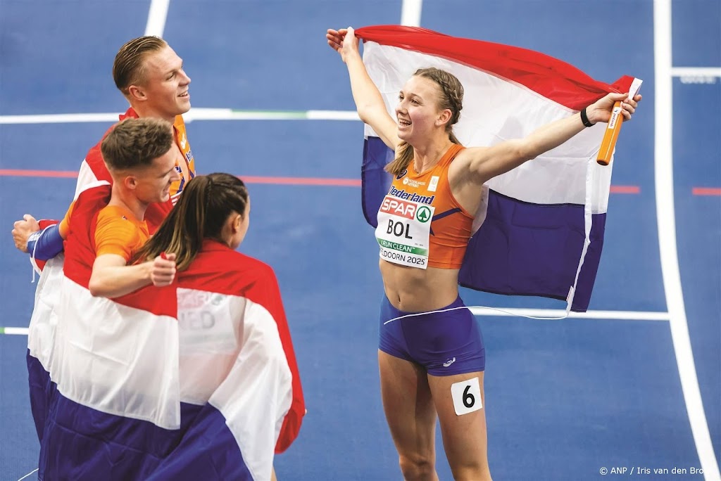 Bol leidt estafetteploeg 4x400 meter gemengd naar Europees goud