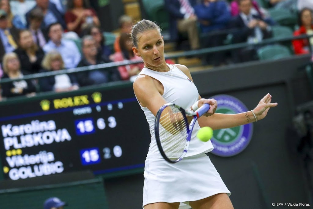 Tennisster Pliskova bereikt als eerste halve finales Wimbledon
