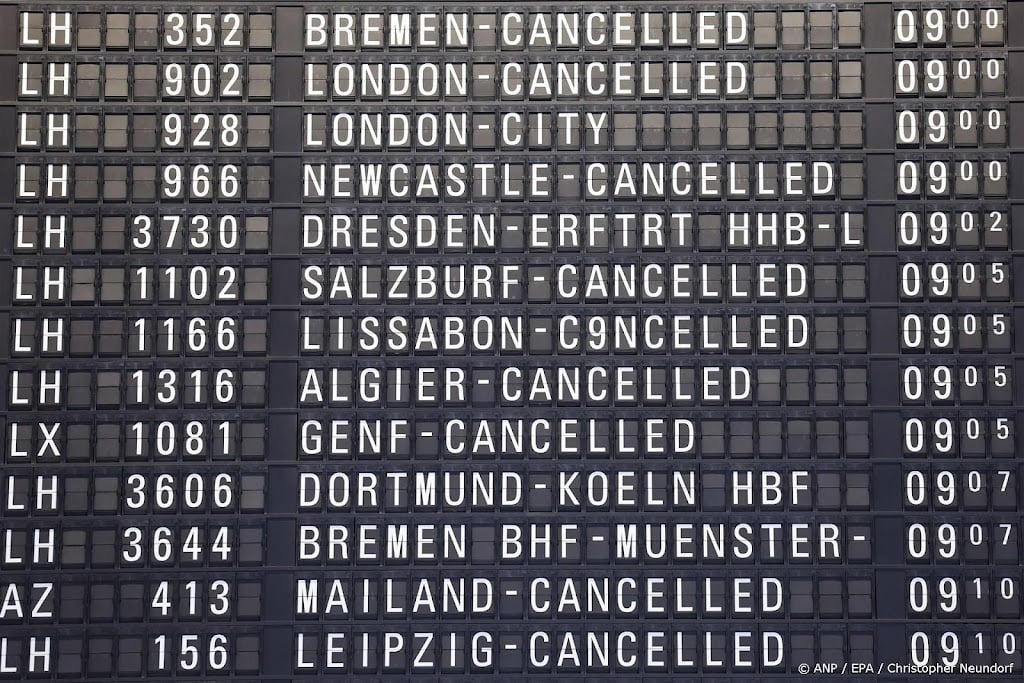 Staking Duitse luchthavens kan ruim half miljoen reizigers raken