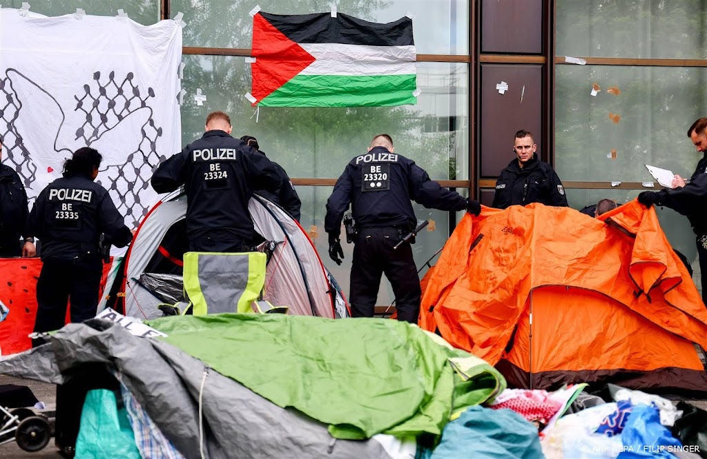 Politie beëindigt pro-Palestijnse betoging universiteit Berlijn