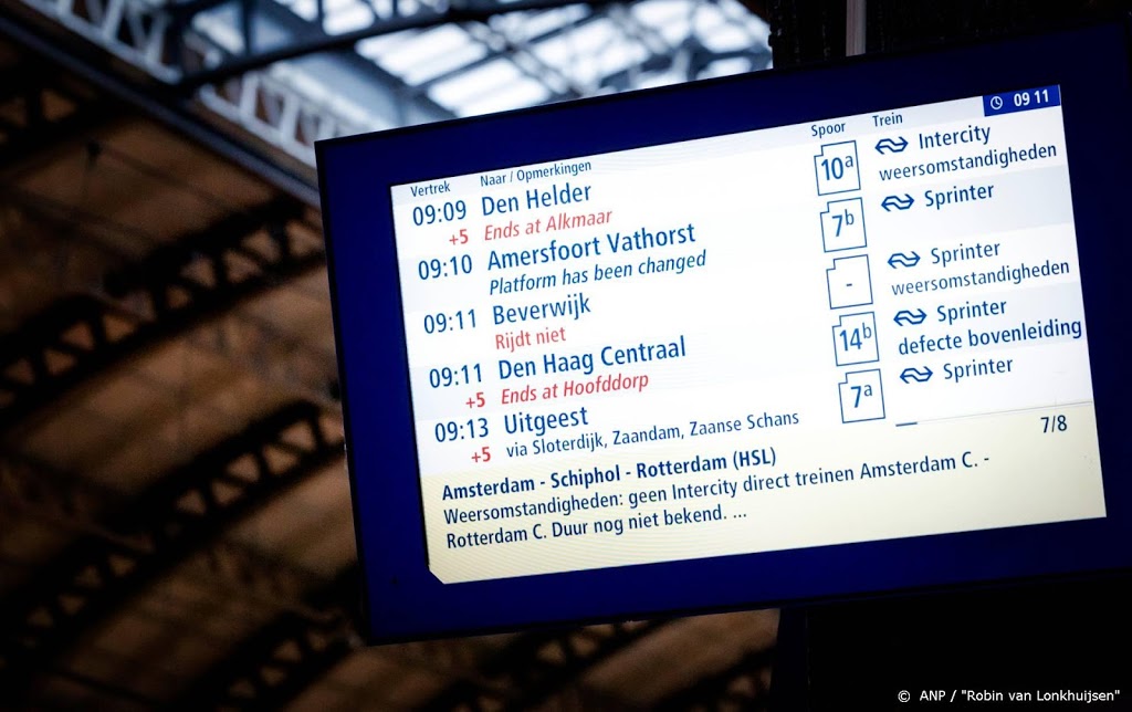 Nog geen stormdienstregeling treinverkeer op zondag