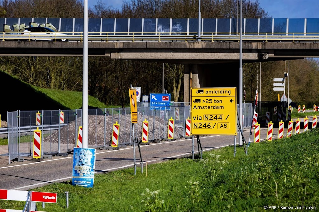 ANWB ziet al eerste vertraging door werk aan brug A7