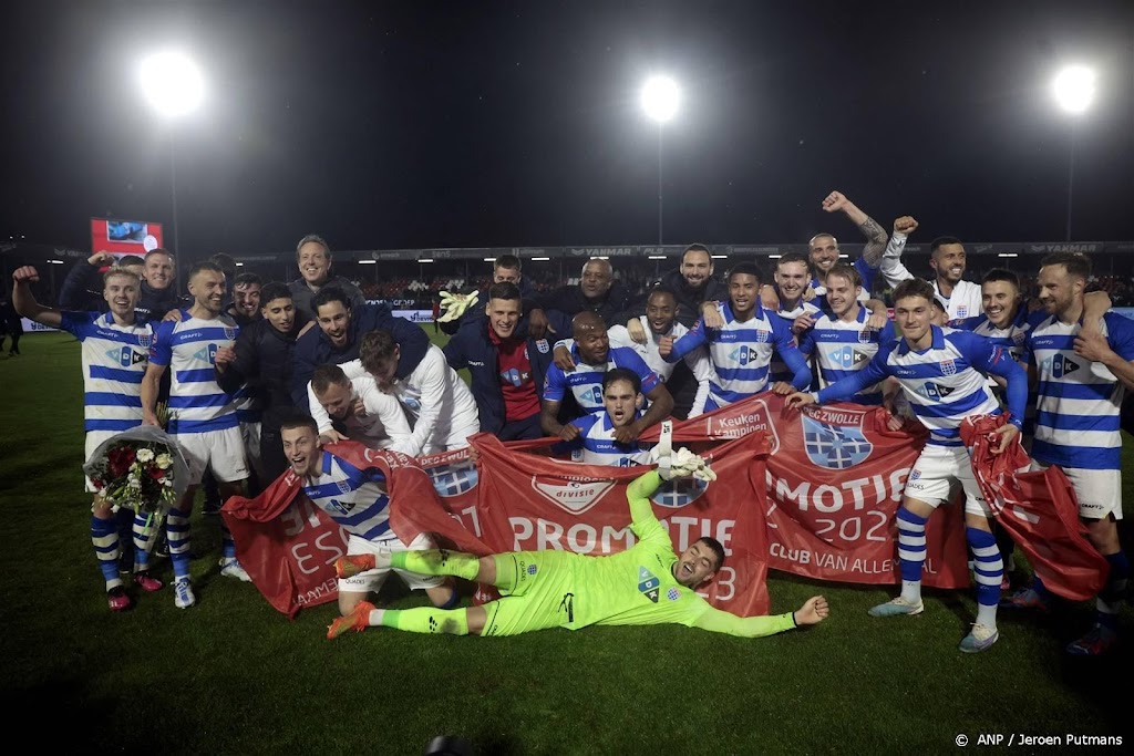 PEC Zwolle op 20 mei gehuldigd voor promotie naar Eredivisie
