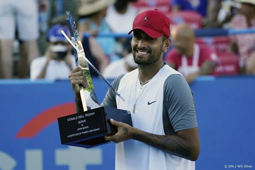 Tennisser Kyrgios pakt twee titels op één dag in Washington