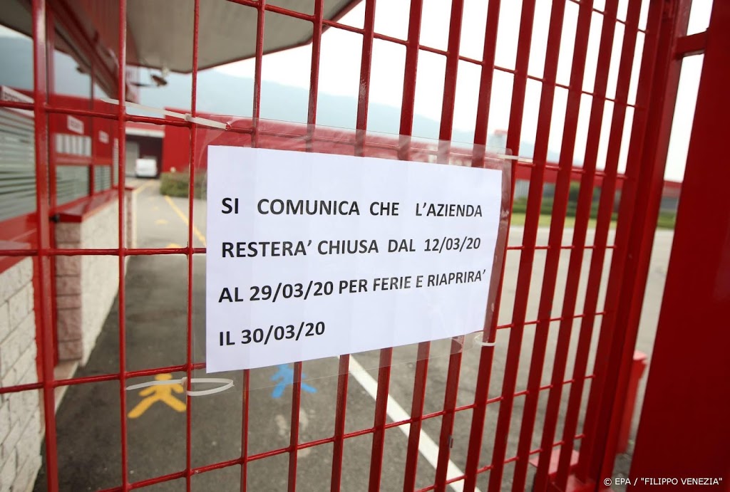 'Italiaanse fabrieken blijven dicht tot in tweede helft april'