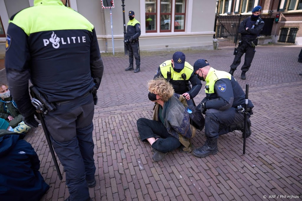 Demonstratie Extinction Rebellion vlak bij het Binnenhof