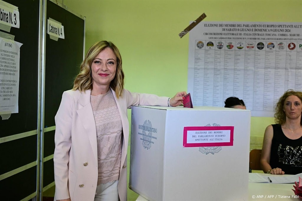 Partij Italiaanse premier Meloni leidt ruim in EU-verkiezing