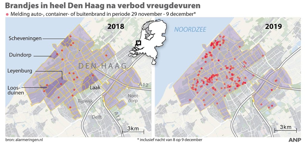 Onrust Den Haag: 200 brandmeldingen