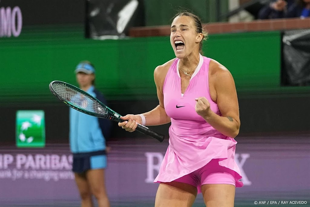 Tennisster Sabalenka voorkomt vroege uitschakeling in Indian Wells