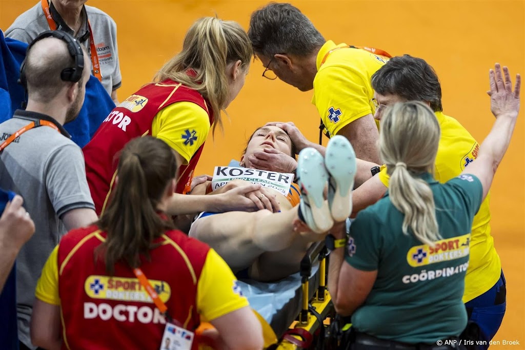Atlete Koster houdt lichte hersenschudding over aan val op EK 