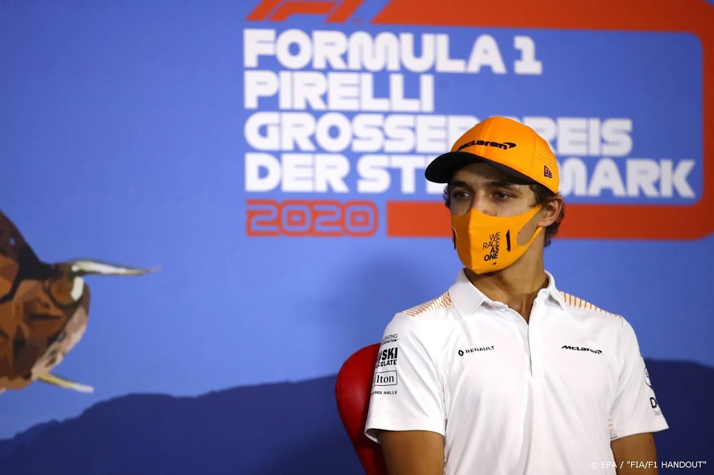 Coureur Norris krijgt gridstraf van drie posities in Formule 1