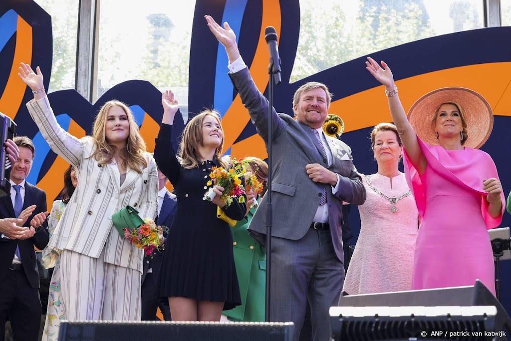 Koning en familie vieren Koningsdag in Rotterdam 