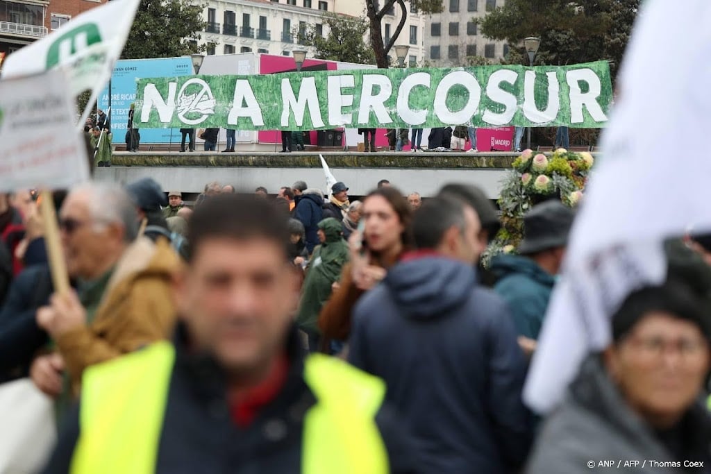 Spaanse boeren protesteren in Madrid tegen Mercosur-deal